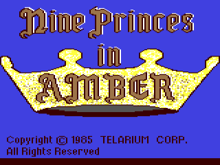 Nine Princes in Amber title screen for Commodore 64